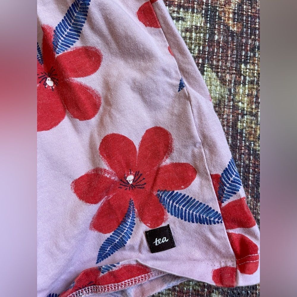 Tea size 8 Floral Kids Dress in Pink, Red and Blue - Picture 8 of 8